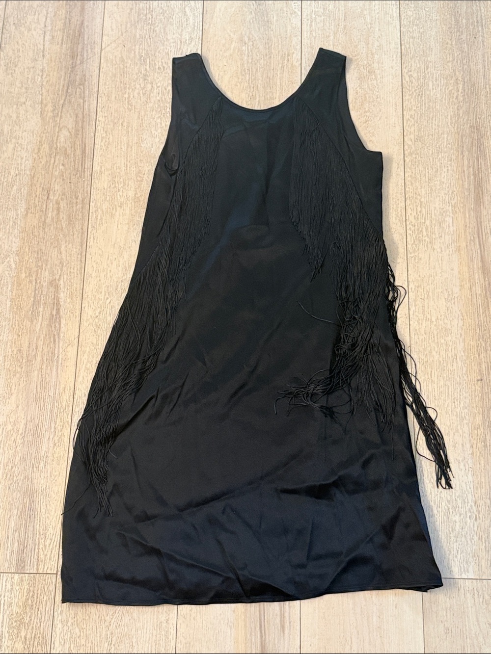 NIC+ZOE Black Fringe Tank Mini Dress Women’s Size 4 NWT
